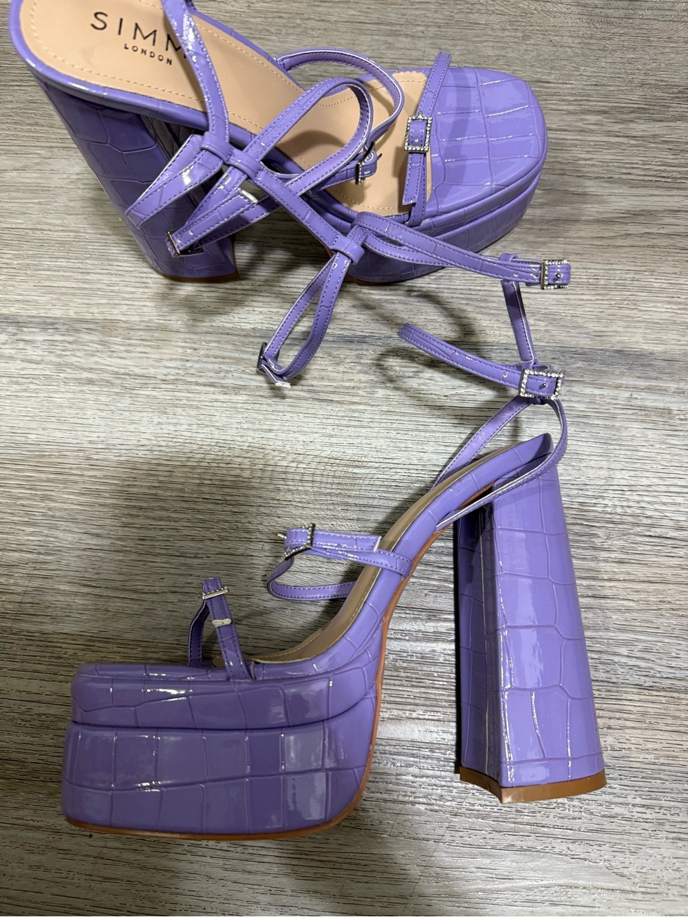SIMMI London Mavia Lavender Platform Strappy High-Heel Sandals NEW - Picture 7 of 11